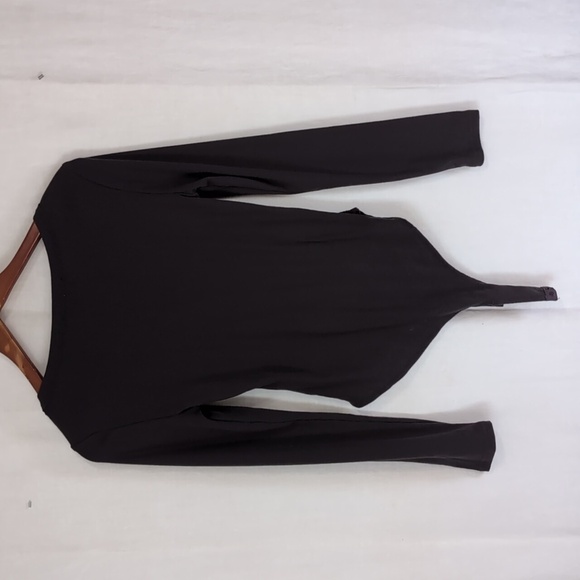 Cider Dark Grey Ribbed Scoop Neck Long Sleeve Bodysuit Size Medium - Picture 4 of 4